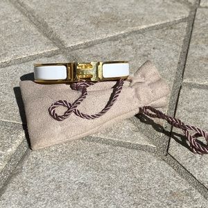Clic H Hermès Enamel White Bracelet